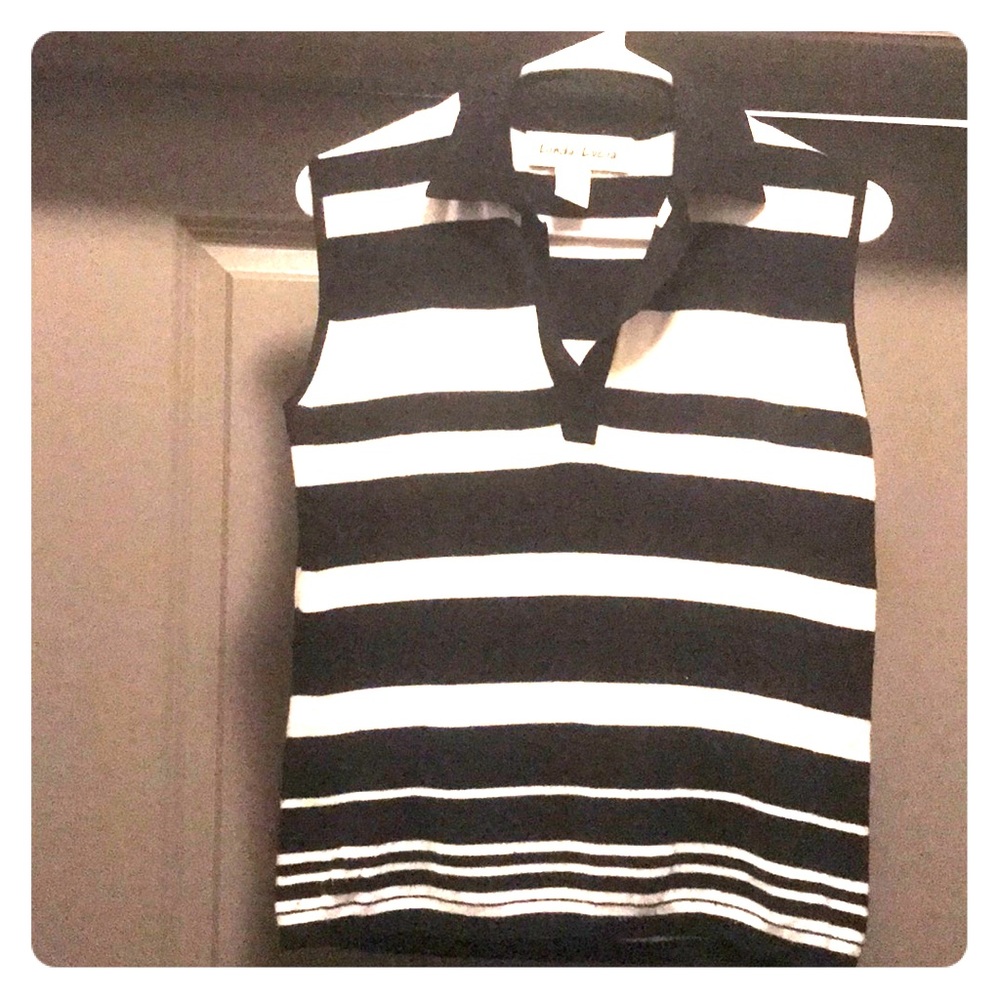 Black and white striped Linda Lucia top